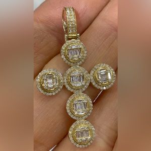 VS Diamond Cross - 14k Gold - VS Diamonds 100% certified/tested - NOT LAB